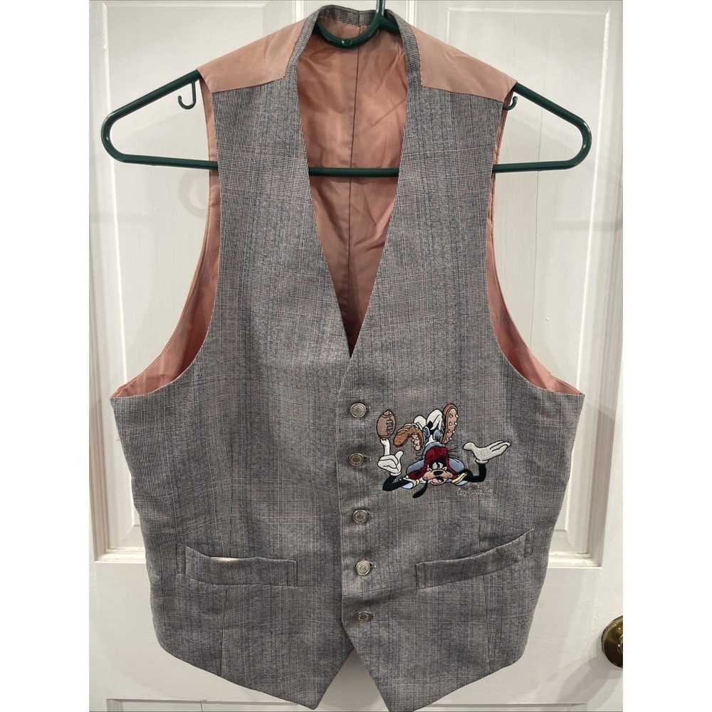 Too Cute Guetta Brothers Disney Goofy Mens Waistcoat Vest (1993) Size Small